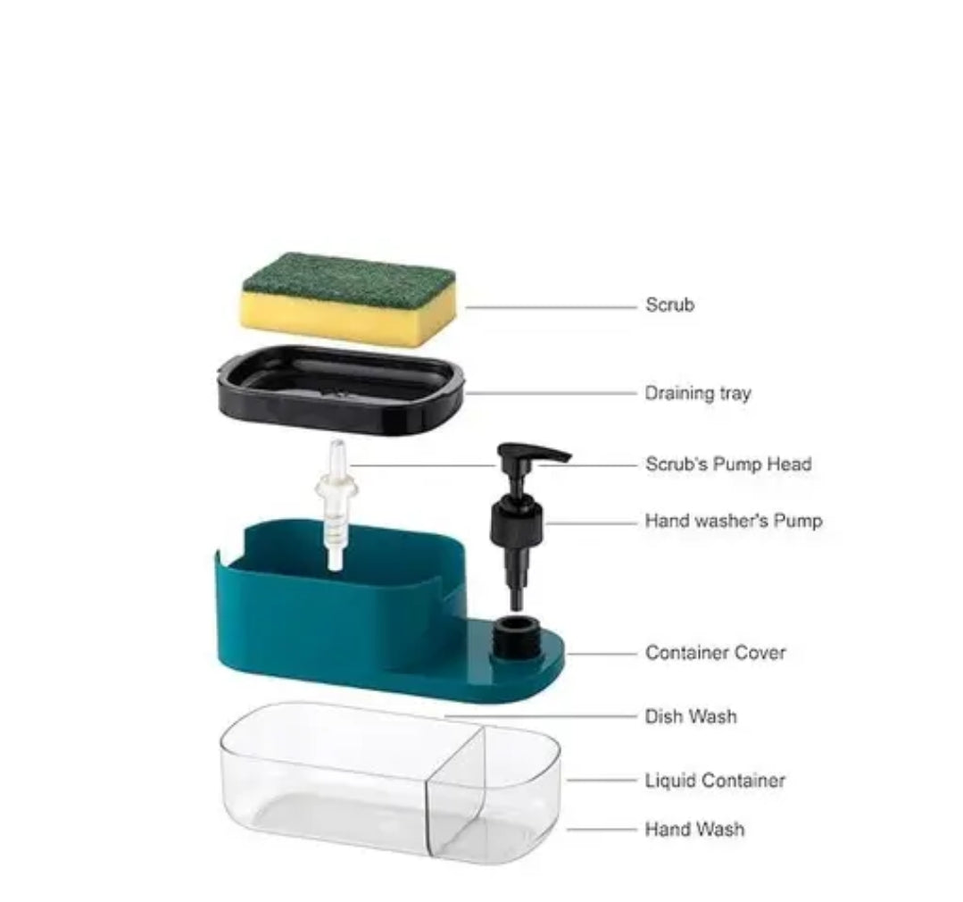 Multipurpose Liquid Soap Dispenser & Scrubber